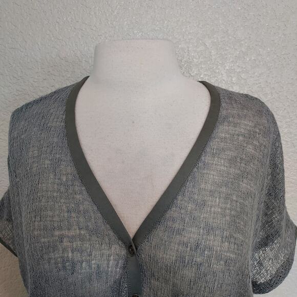 NEW Sugar Lips Grey Mesh Button Blouse Size M - Picture 3 of 12